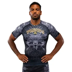 Venum Rashguard Krótki Rękaw Short Sleeve Wolf Atak Black/Grey